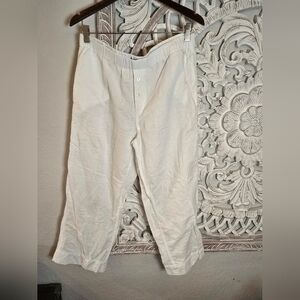 J Crew Women’s Re Imagined Linen Blend Wide Baggy Cuffed Pants Button Front M